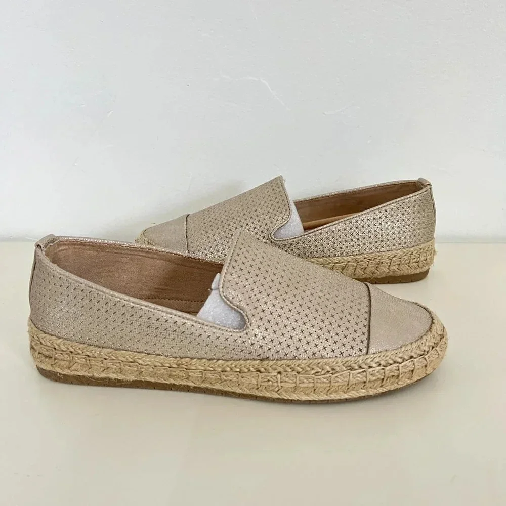 Charter Club Platino Jonii Espadrille Flats in Gold Size 8 M